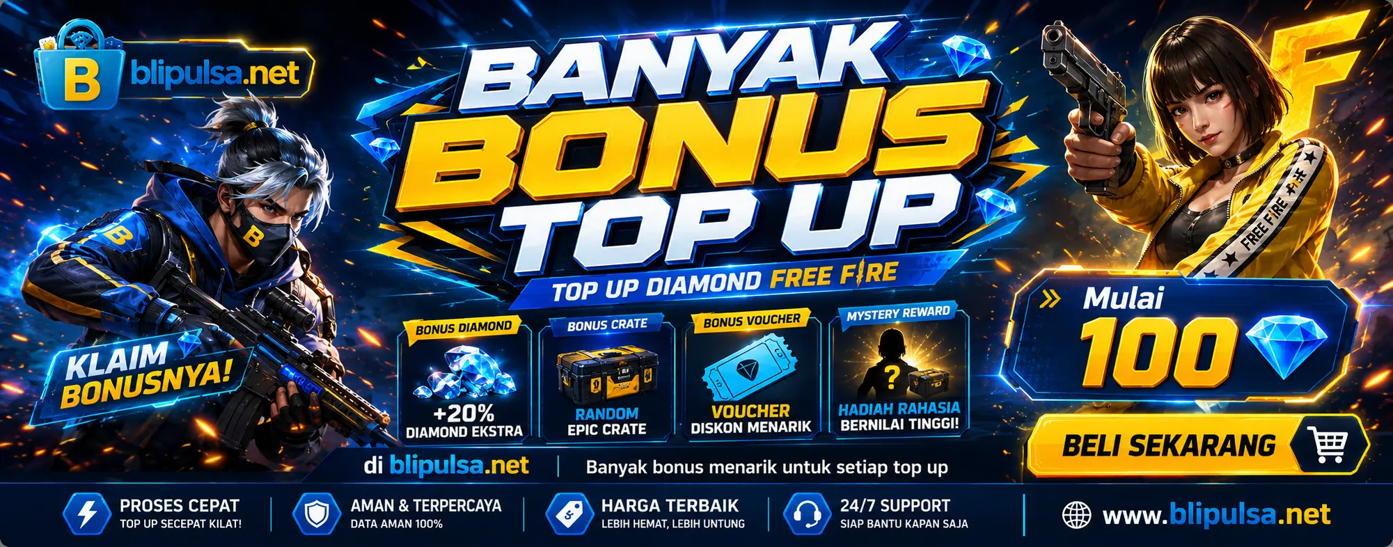 Promo Top Up Free Fire BliePulsa.Net